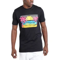 Koszulki męskie - Ellesse t-shirt męski czarny Sechsaro Tee SHM13825011 S - miniaturka - grafika 1