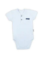 Body dla niemowląt - Niemowlęce body polo z krótkim rękawem z kołnierzykiem niebieskie Nicol,r.74 - miniaturka - grafika 1