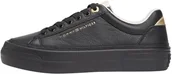 Koszulki i topy damskie - Tommy Hilfiger Damskie tenisówki TH Platform Tumbled LTR FW0FW09018 Low Top, czarne (czarne), 40, Czarny, 40 EU - miniaturka - grafika 1