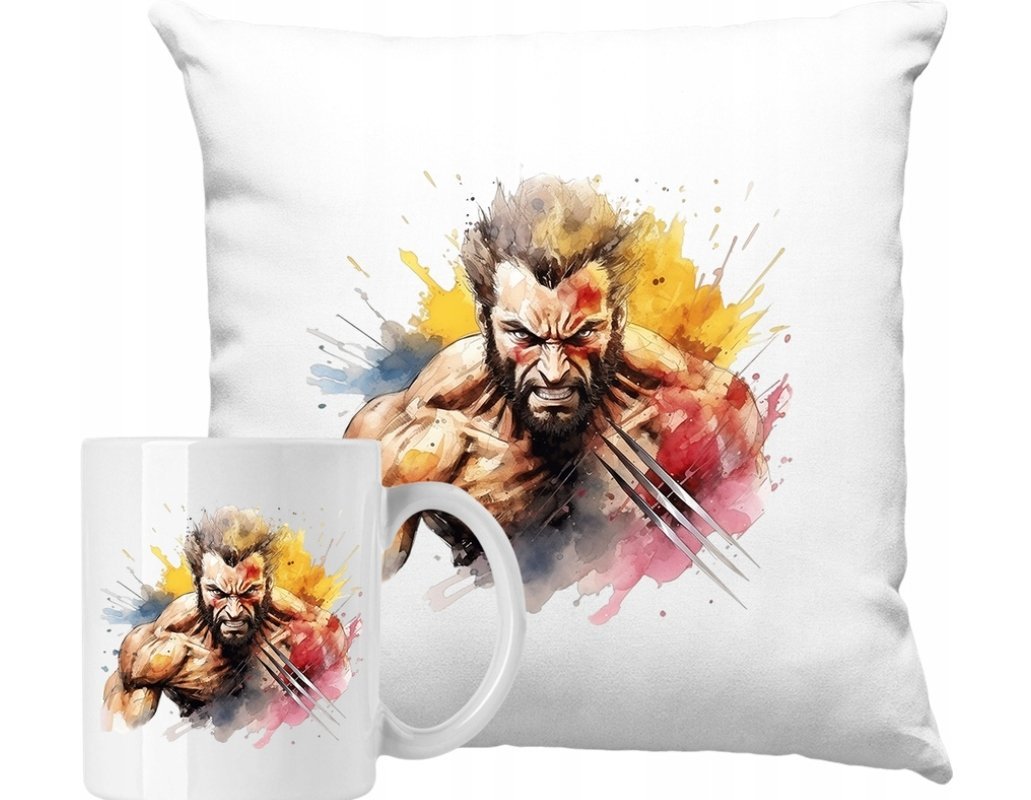 ZESTAW PODUSZKA + KUBEK Wolverine Pomysł Na Prezent +IMIĘ #5