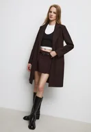 Płaszcze damskie - Stradivarius Płaszcz midi z guzikiem o miękkim dotyku Brązowy XL - miniaturka - grafika 1