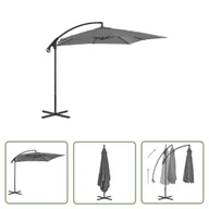 Parasole ogrodowe - The Living Store Parasol wiszący ze stalowym słupkiem - 250x250 cm - antracytowy - Parasol Wiszący - miniaturka - grafika 1