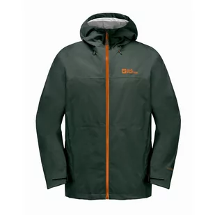 Męska kurtka przeciwdeszczowa Jack Wolfskin HIGHEST PEAK 3L JKT M black olive - S - Kurtki męskie - miniaturka - grafika 1