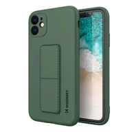 Etui i futerały do telefonów - Wozinsky Kickstand Case elastyczne silikonowe etui z podstawką iPhone 11 Pro ciemnozielony - miniaturka - grafika 1