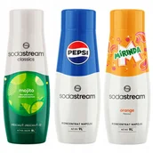 Syropy i koncentraty owocowe - SODASTREAM Pepsi + Mirinda + Mojito syropy do saturatora 3 szt. - miniaturka - grafika 1