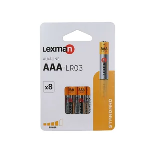Bateria alkaliczna LR03/AAA 8 SZT. LEXMAN - Baterie i akcesoria - miniaturka - grafika 1