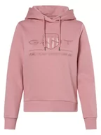 Bluzy damskie - Gant - Damska bluza z kapturem, różowy - miniaturka - grafika 1