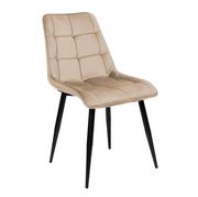 Krzesła - Krzesło welurowe do jadalni, salonu, 49x45x88 cm, beżowy - miniaturka - grafika 1