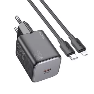 HOCO ładowarka sieciowa Typ C + kabel Typ C do Lightning QC PD 20W N40 czarna - Akcesoria do smartwatchy - miniaturka - grafika 1