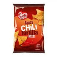 Chipsy - Poco Loco Tortilla chips o pikantnym smaku papryczek chilli Spicy Chili 125 g - miniaturka - grafika 1