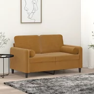 Poduszki dekoracyjne - Vidaxl Poduszki Ozdobne, 2 Szt., Brązowe, Ø15X50 Cm, Aksamit - miniaturka - grafika 1