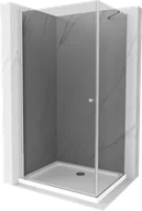 Kabiny prysznicowe - Mexen Pretoria kabina prysznicowa uchylna 80x70 cm, grafit, chrom + brodzik Flat - 852-080-070-01-40-4010 - miniaturka - grafika 1