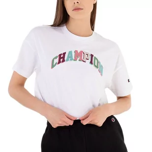 Koszulka Champion Crewneck 115190-WW001 - biała - Koszulki i topy damskie - miniaturka - grafika 1