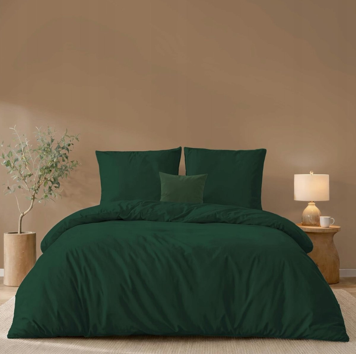 POŚCIELI ZESTAW 260X240CM 2X POSZEWKI 65X65CM MIKROFIBRA ZIELONY KOMPLET