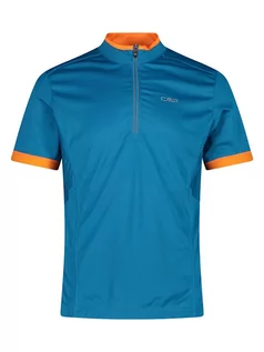 Koszulki sportowe męskie - CMP Koszulka kolarska w kolorze niebieskim - grafika 1