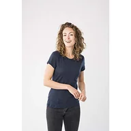 Koszulki i topy damskie - super.natural Damska koszulka z krótkim rękawem, z wełną merynosów, W ESSENTIAL TEE, rozmiar: XS, kolor: ciemnoniebieski melanż SNW015910I22XS - miniaturka - grafika 1