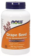 Suplementy naturalne - NOW Foods - Ekstrakt z Pestek Winogron, 100mg,  200 kapsułek roślinnych - miniaturka - grafika 1