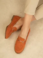 Mokasyny damskie - Bellucci Mokasyny w kolorze pomarańczowym - miniaturka - grafika 1