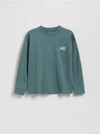 Bluzki dla chłopców - Reserved - Bawełniany longsleeve - morski - miniaturka - grafika 1