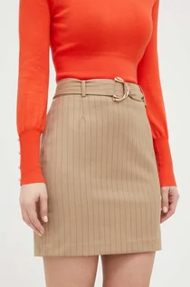 Spódnice - Morgan spódnica kolor beżowy mini ołówkowa - grafika 1