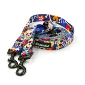 Smycze dla psów - Długa Smycz Dla Psa Przepinana Regulowana Dia De Los Muertos Psiakrew, Szerokość 2,5 Cm, Karabińczyk 6Cm Czarny-220 Cm - miniaturka - grafika 1