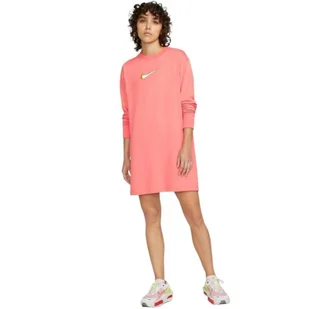 Sukienka Nike Nsw LS Dress Prnt W DO2580 (kolor Różowy, rozmiar L) - Sukienki i spódnice sportowe - miniaturka - grafika 3