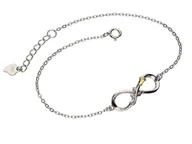 Bransoletki - Srebrna Bransoletka 925 Nieskończoność I Róża 1,81G - miniaturka - grafika 1