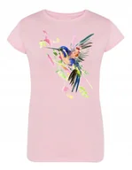 Koszulki i topy damskie - T-Shirt damski nadruk ptak KOLOROWY KANAREK r.S - miniaturka - grafika 1
