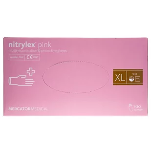 Mercator Medical Mercator Rękawiczki diagnostyczne nitrylex pink XL - 100 sztuk - Akcesoria medyczne - miniaturka - grafika 1