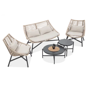 Zestaw wypoczynkowy ALMERA CAFFE Beige - Focus Garden - Meble ogrodowe - miniaturka - grafika 1