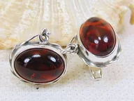 Spinki do mankietów i krawatów - 814-93 Spinki Srebro z Bursztynem -HAND MADE- - miniaturka - grafika 1