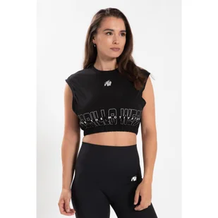 Albion Duże rozmiary Crop Top - Czarny - Koszulki sportowe damskie - miniaturka - grafika 1