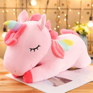 MASKOTKA PRZYTULANKA PODUSZKA JEDNOROŻEC RÓŻOWY UNICORN 55CM - Maskotki i pluszaki - miniaturka - grafika 1