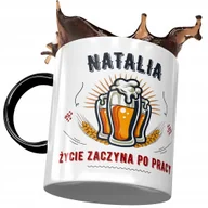 Kubki - Kubek Czarny Dla Natalii Żony Przyjaciółki Prezent z Nadrukiem ze Zdjęciem+ Opakowanie na prezent (wzór 01) - miniaturka - grafika 1