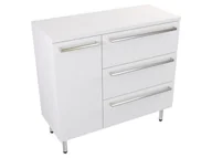 Szafki łazienkowe - Szafka Stojąca Z Blatem ATH 90 cm D Prawa - Biały Mat - Uchwyty Stal Szczotkowana - miniaturka - grafika 1