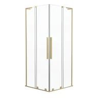 Kabiny prysznicowe - Kabina prysznicowa kwadratowa 90x90x200 cm złoto szczotkowane Pure Durasan - miniaturka - grafika 1