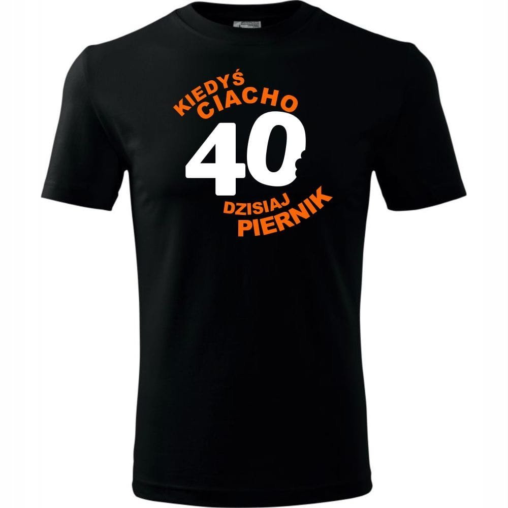 Męska Koszulka Nadruk kiedyś ciacho, dzisiaj piernik 40 na Prezent Urodziny czarny XL