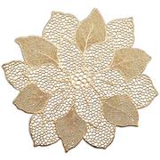 Zeller Złota podkładka koronkowa z kształcie kwiatka podkładki pod talerze podkładki na stół nowocze