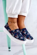 Trampki damskie - Damskie Tenisówki Slip On Memory Foam Big Star JJ276016 Granatowe-38 - miniaturka - grafika 1