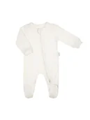 Pajacyki dla niemowląt - Niemowlęcy pajac bawełniany kremowy Nicol r.68 - miniaturka - grafika 1