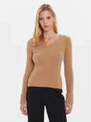 Swetry damskie - Morgan Sweter 212-MOOVE Brązowy Regular Fit - miniaturka - grafika 1