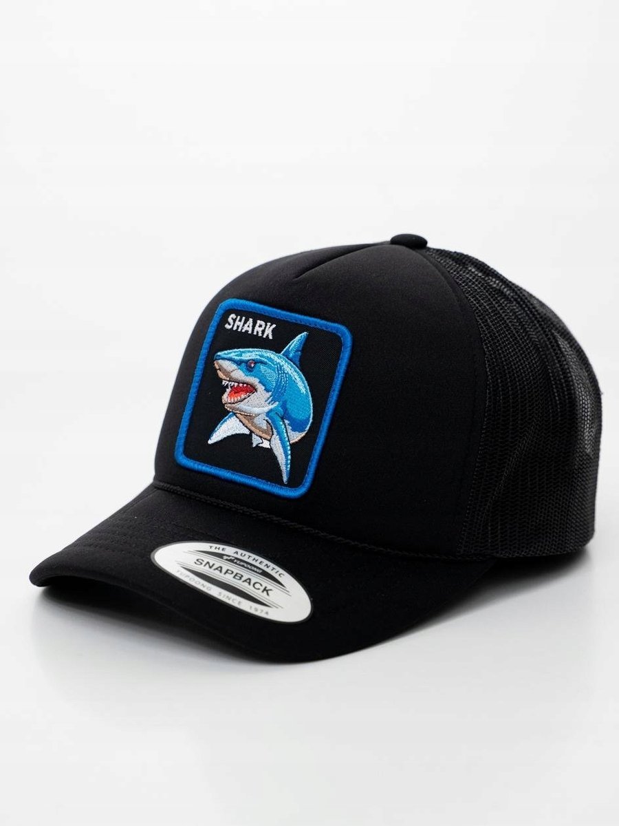 Czapka Z Daszkiem Trucker Czarna z Rekinem MyStars Shark MODNA DAMSKA