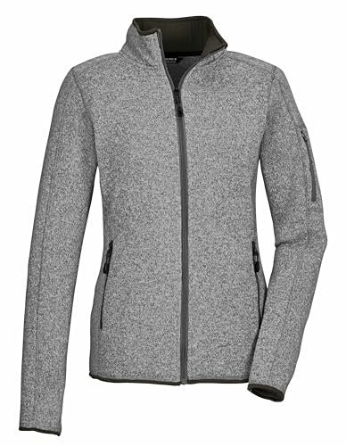 killtec Damska kurtka polarowa/kurtka polarowa ze stójką KOW 111 WMN KNT FLC JCKT, szaro-melanżowa, 36, 41800-000