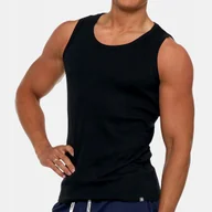 Koszulki męskie - Podkoszulka Męska 100% Bawełna Gładka Czarna M Moraj - miniaturka - grafika 1