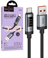 Kable komputerowe i do monitorów - Hoco Kabel z wyświetlaczem USB A do USB C PD 6A 100W 1,2m U148 czarny - miniaturka - grafika 1