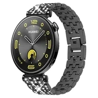 Akcesoria do smartwatchy - opaska pasek bransoleta DIAMONDS "4" Garmin GARMIN VENU 2S / VENU 3S / Vivoactive 4S / Huawei Watch GT 4 41mm BLACK - miniaturka - grafika 1
