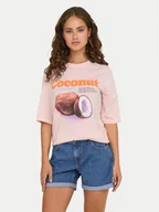 Koszulki i topy damskie - ONLY T-Shirt Phoebe 15351369 Różowy Regular Fit - miniaturka - grafika 1