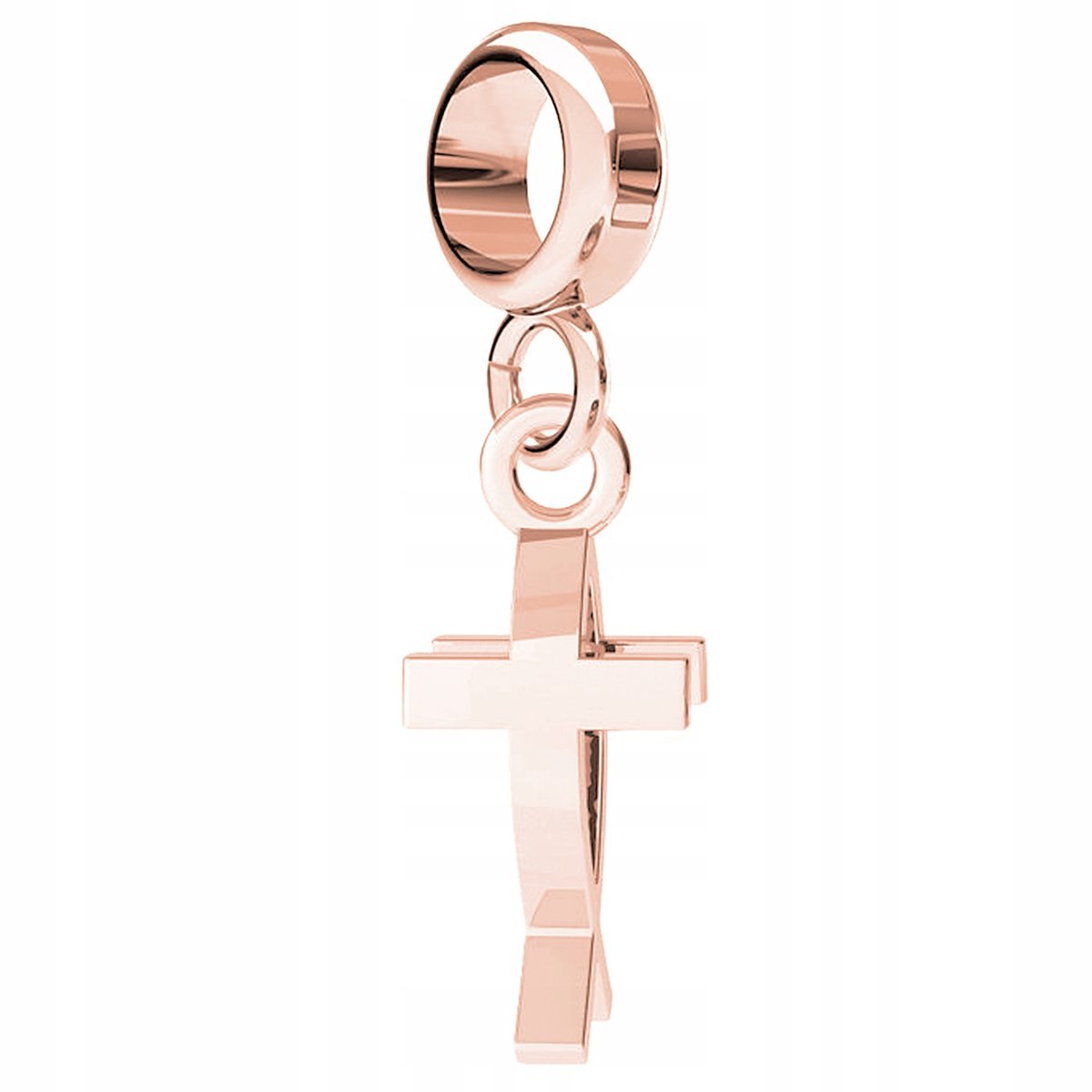 Charms Pozłacany z Krzyżem Cross Fish Ryba Rybka Krzyż Krzyżyk SREBRO 925