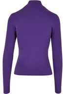 Koszulki i topy damskie - Urban Classics Damski top z długim rękawem z wycięciem i kołnierzem z długim rękawem, z wysokim kołnierzem, rozmiar XS do 5XL, Realviolet, M - miniaturka - grafika 1