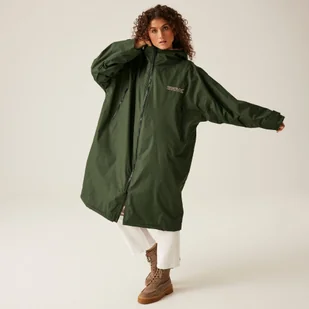 Regatta Unisex Płaszcz Plażowy Wodoodporny Changing Robe Dark Khaki - Płaszcze damskie - miniaturka - grafika 1